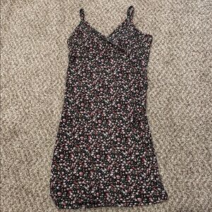 Floral Black and Pink Women's Dress